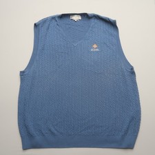 Vintage Izod Mens Sweater Vest XL La Quinta Cable Knit V Neck Golf Preppy
