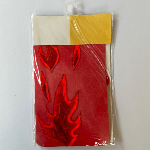 Vtg 1989 RUBIE'S Costume Glittered Devil Tights Halloween Flames NOS NIP 80's - Picture 2 of 10