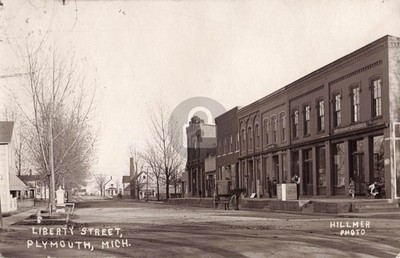 Street View Liberty St., Plymouth MI Michigan #1 RPPC Photo Postcard COPY
