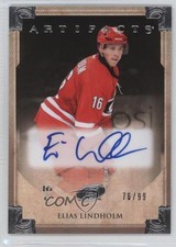 2013 Artifacts Roman Numeral Rookies Redemptions 76/99 Elias Lindholm Auto 2a8