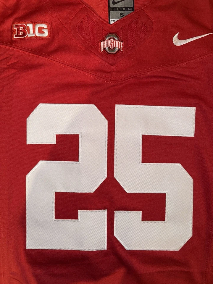 Bo Jackson Red Ohio State OSU Jersey Buckeyes Stitched 25 FUSE Stitched - Image 2 of 4