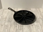 Lodge Cast Iron 8 Wedge Cornbread Skillet Pan 9” Made In USA Vintage