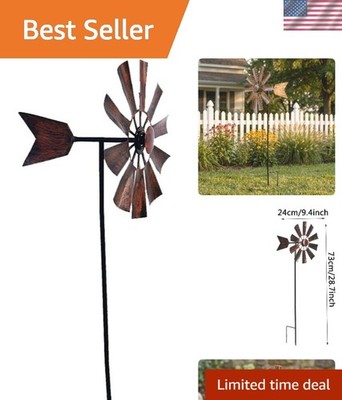 Elegant Outdoor Metal Wind Spinner - Assured Beauty & Motion for Every Garden