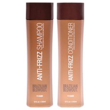 Anti Frizz Shampoo and Conditioner Kit by Brazilian Blowout for Unisex - 2 Pc...