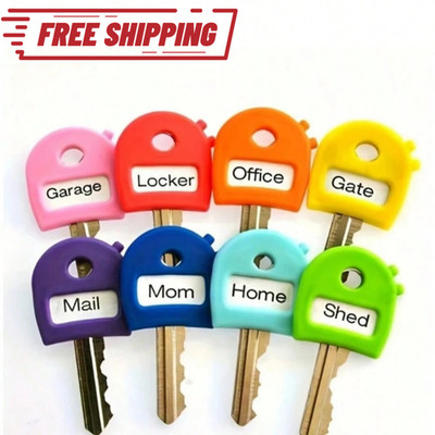 Key Caps Covers Identifier Tags Rings Soft Rubber Label House Door Key ID Marker