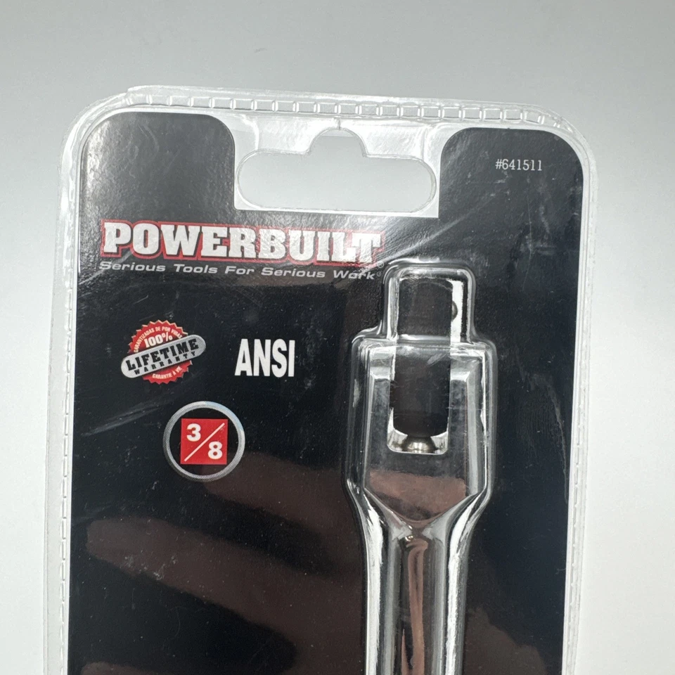 Powerbuilt 3/8" Dr. Flex Handle Breaker Bar w/ - 3/8F x 1/2M Adapter, 1-U-Joint - Image 3 of 4