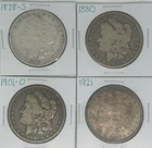 1878-S 1880 1901-O 1921 Morgan Dollar Lot of 4 (702)