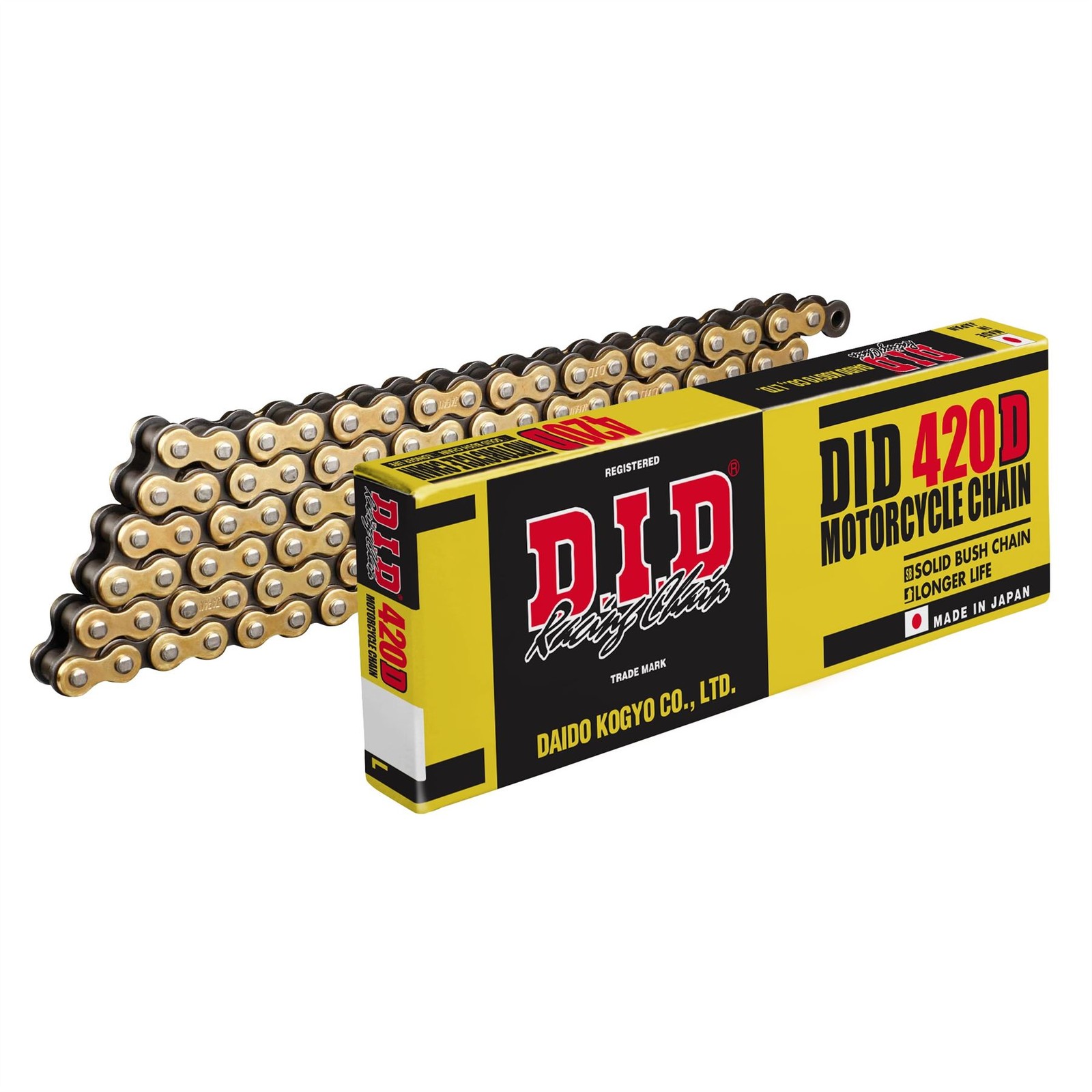 D.I.D. Non O-Ring Chain Gold & Black 420-108 Honda 125 Supra-X 2017 - 2018