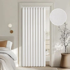 Accordion Style Magnetic Folding Door Curtains 39"W x 78"L (Pack of 1) White