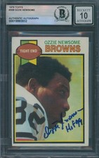 1979 Topps #308 Ozzie Newsome Signed Rookie Card Beckett Authentic Auto 10 BAS. rookie card picture