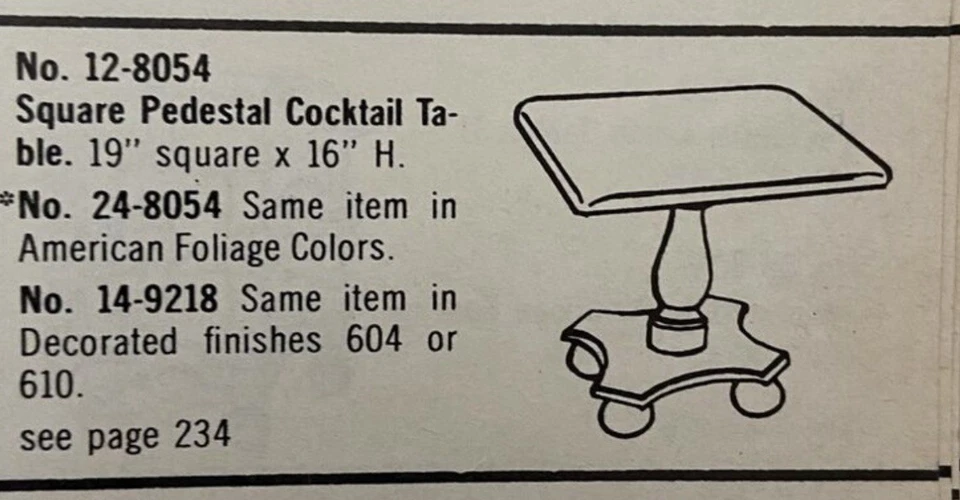 Ethan Allen 1976 Old Tavern Pine 19.5” Square Pedestal Cocktail Table 12-8054 - Image 2 of 4