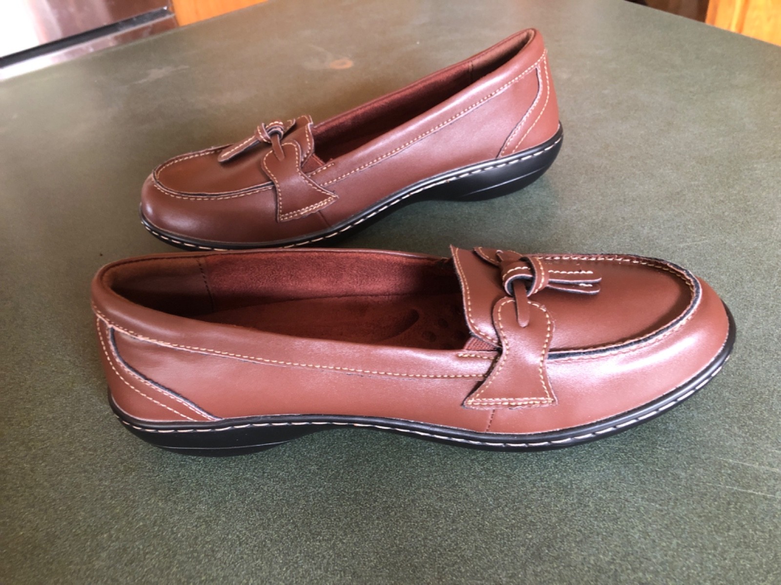 SAOLA Mocassini donna in pelle morbidi comodi 1" gomma.Suola taglia 9 $44