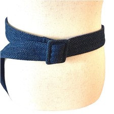 Vintage Wool Belt Blue Chevron 1.5x44  No Holes 1960-1970  s Unisex Women Men