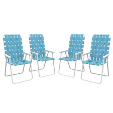 Set of 4 Patio Folding Chairs, Classic Outdoor Camping Chairs, Portable Lawn Cha