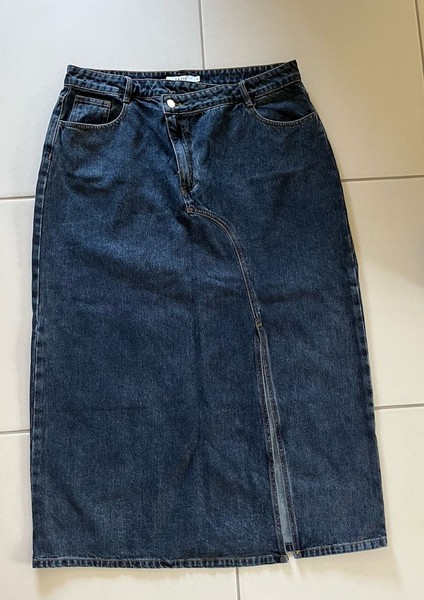 Dazie Denim Skirt Asymmetrical Midi Skirt Size 18