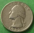 1932-D Washington Silver Quarter -First Year! F ++ Key Date! with Free Shipping