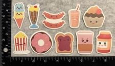 Lot of 10 Assorted Kawaii Cute Food Stickers