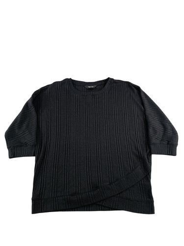 Simply Vera Vera Wang Sweater Womens Small Black Ribbed Knit Pullover Top Layer