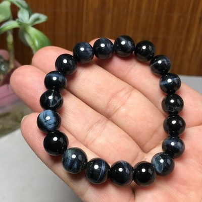 Wholesal Natural Polish Blue Tiger eye stone bracelets  ball sphere 10mm A1800