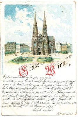 Vienna Wien, Austria 1898 Postcard, Gruss aus, Volivkirche