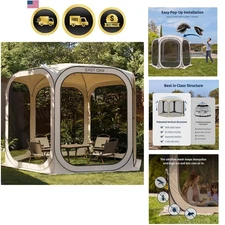 Screen House Tent Pop-Up Canopy 10x10 FT Portable Mosquito Net Shelter