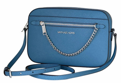 Michael Kors Jet Set Item East West Zip Chain Shoulder Crossbody Bag Cornflower