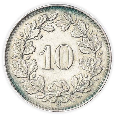 10 Centime Coin Swiss Franc - 100 Pack Circle Stickers 3 Inch - Switzerland CHF
