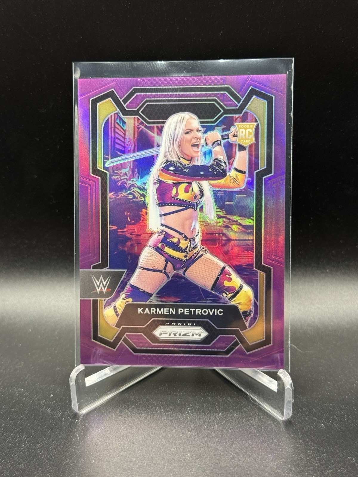 2024 Panini Prizm WWE #107 Karmen Petrovic Purple Prizm #/149