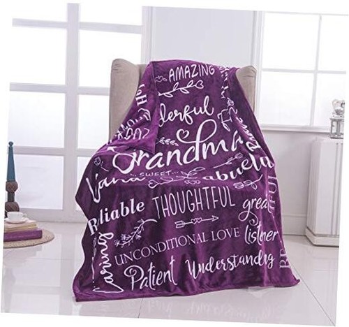 Wonderful Grandma Throw Blanket | Best Grandma Gifts | Wrap Your Flannel Purple