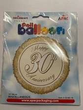 HAPPY 30TH ANNIVERSARY FOIL HELIUM BALLOON
