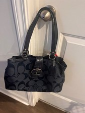 Borsa a tracolla Coach Soho F19253 firmata marina jacquard fibbia pelle