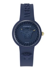 Versace Medusa Pop Womens Watch, 39mm Navy Silicone Case, Navy Matte Dial, Navy