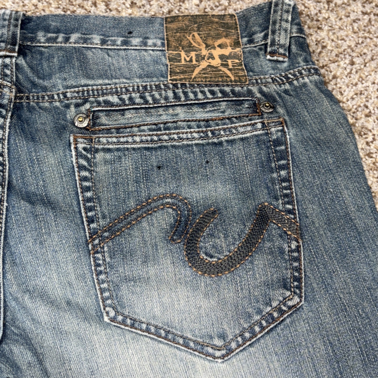 Marc Ecko Cut & Sew Men's 33 Slim Fit Denim Jeans Fits 34 X 31.5 Button Fly - View 16