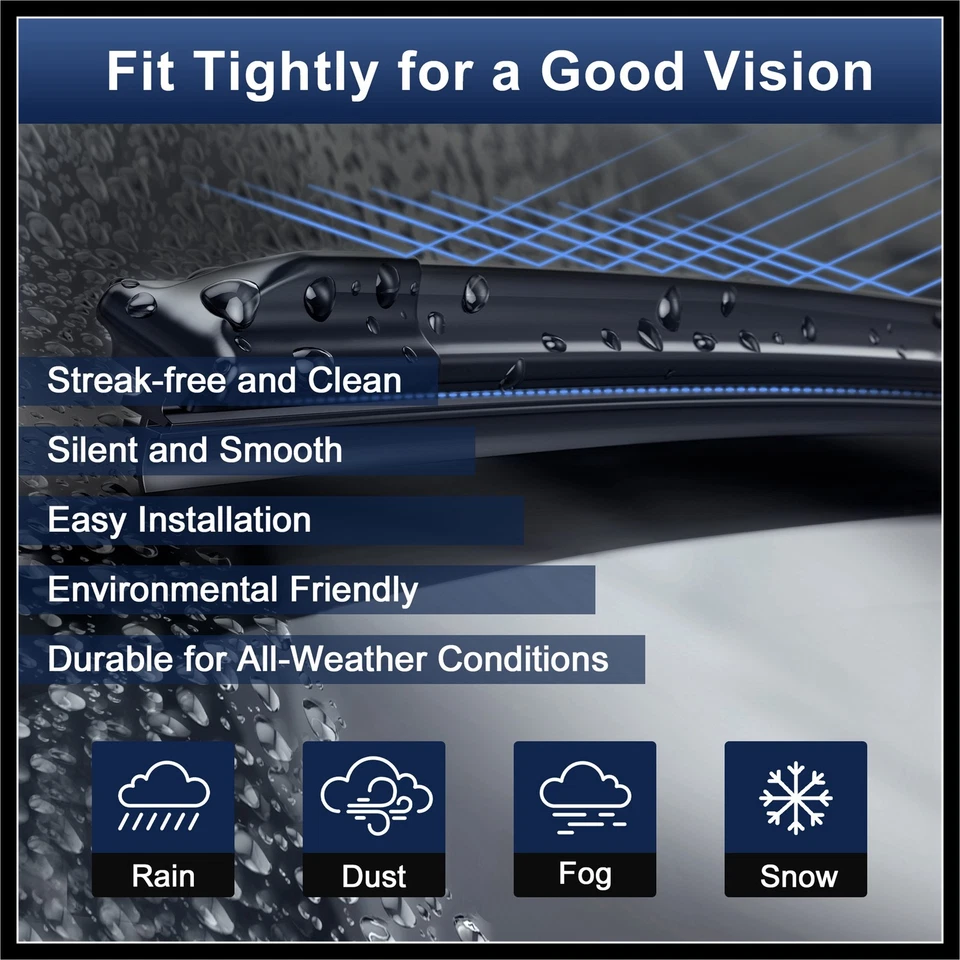 Limpiaparabrisas delantero de silicona 2 piezas para Chevrolet Aveo 11-20 pinch-tab Foto 3 de 4