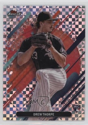 2025 Topps Finest Rare Checkerboard Refractor Drew Thorpe #241 Rookie RC 19n6
