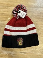 Gryffindor Harry Potter Red Winter Embroidered Striped pom pom Beanie Knit Hat