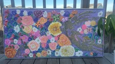 Beautiful & Colorful Original Floral Acrylic Painting  “ Petal Rush”