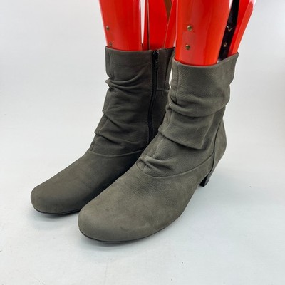 Gabor Damen Stiefeletten grau Nubukleder UK 7 Reißverschluss mittelhoher Absatz bequem