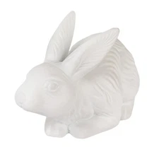 Stoneware Rabbit Shaped Lamp with Inline Switch, Bisque White