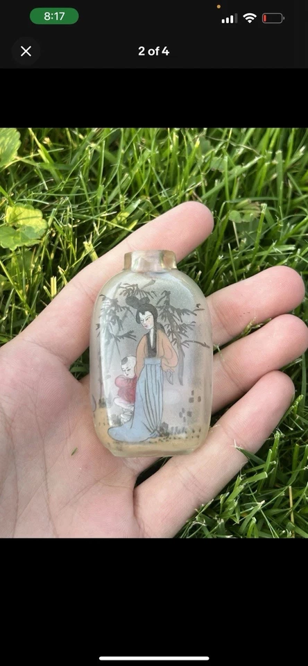 Antique Chinese Reverse Painted Glass Snuff Bottle 19th Century - Image 3 of 4
