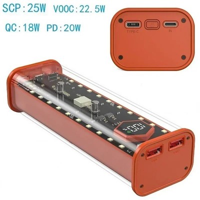 Dual Output Powerbank Case for 8 Flat 21700 Batteries with PD 20W Output