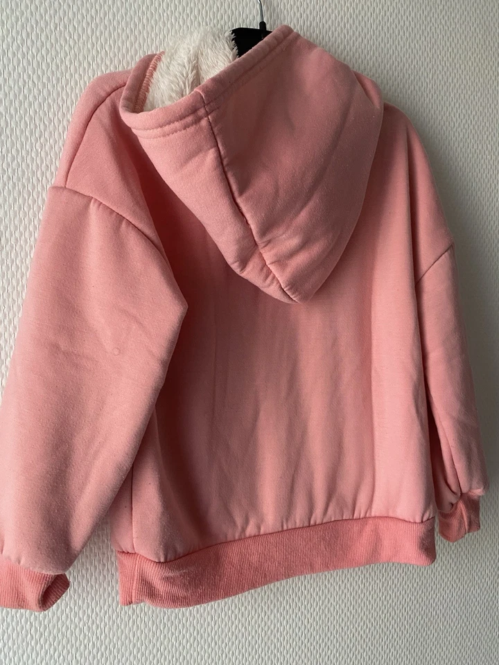 Tissaia Basics ensemble fille 5 ans sweat à capuche rose + jogging noir LOVE - Photo 4/4