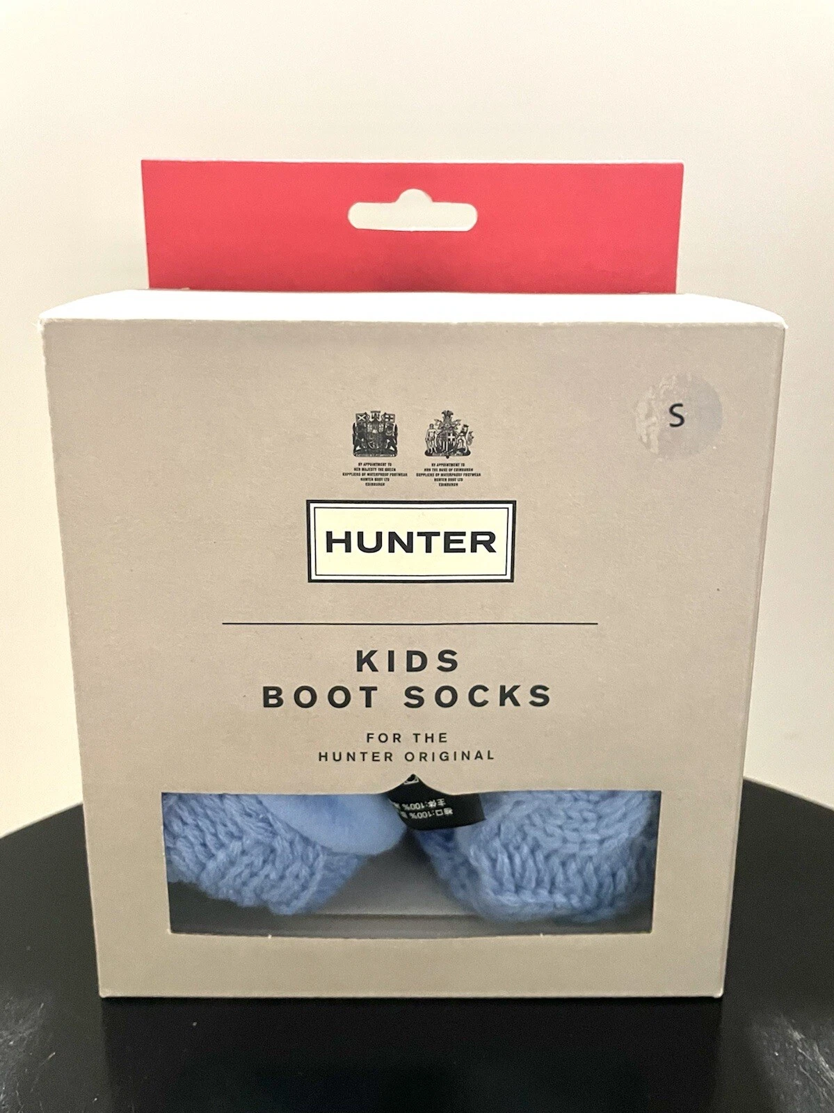 HUNTER ORIGINAL KIDS SZ S TALL 6 STITCH CABLE BOOT ACR BOAT BLUE KAS4024AAB NEW