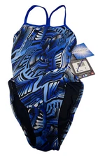 DOLFIN LADIES SIZE 28 RELIANCE BLUE GENESIS TRAINING SWIMSUIT NEW NWT SWIM