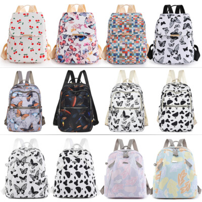Butterfly Print Women Backpack Student Waterproof School  display picture 1
