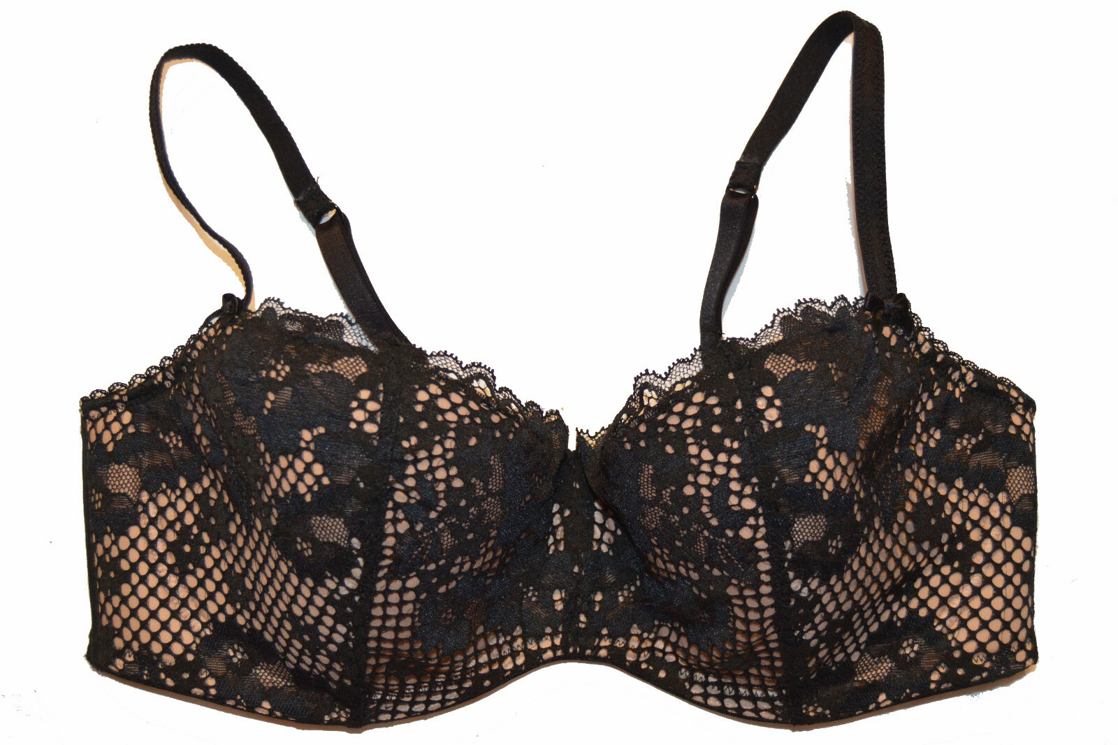 Adore Me Black Sexy Lace Lined Lightly Padded Underwire Push-Up Bra $50 36DD NWT