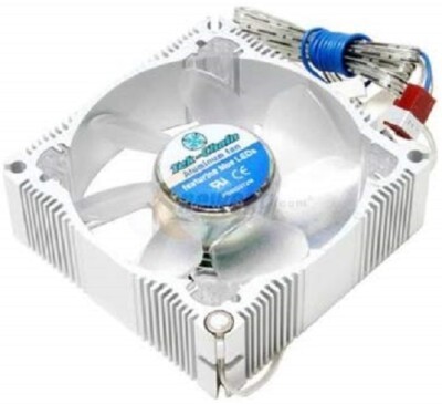 Tek-Chain 80mm Aluminum Housing Blue LED Computer Case Fan with Speed Controller