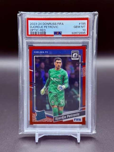 Djordje Petrovic 2023-24 Donruss FIFA #195 RC ROOKIE OPTIC RED /299 PSA 10 POP 1