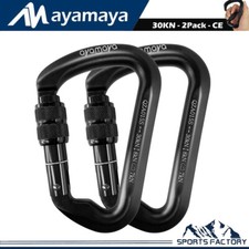 30KN Locking Climbing Carabiners Screwgate Large Clip Professional Rock Rescue