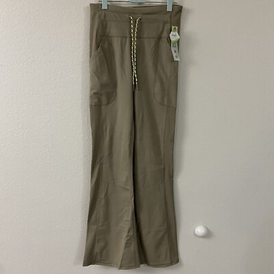 Mono B Women's Taupe Flared Hiking Leggings Size Large NWT Athleisure Stretch